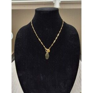 Plunder Gold-Tone Necklace Featuring An Oval Disc Pendant - NIP